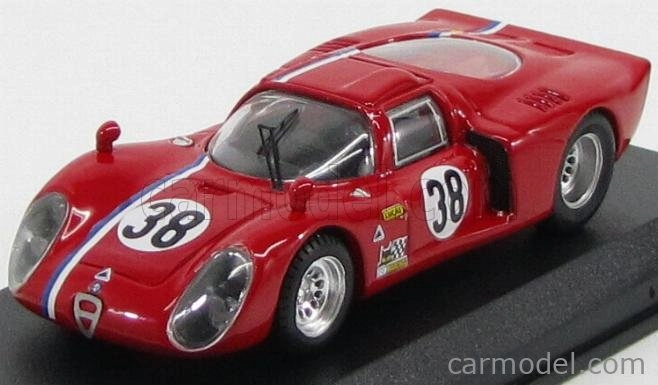 Najlepší model Alfa romeo 33.2 Coupe N 38 Test Le Mans 1968 Gosselin - Trosch 1:43 Red