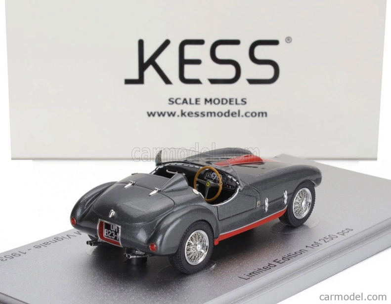 Kess-model Ferrari 166 Mm53 Spider Barquette Ch.0300m Vignale by Oblin 1955 1:43 sivočervená