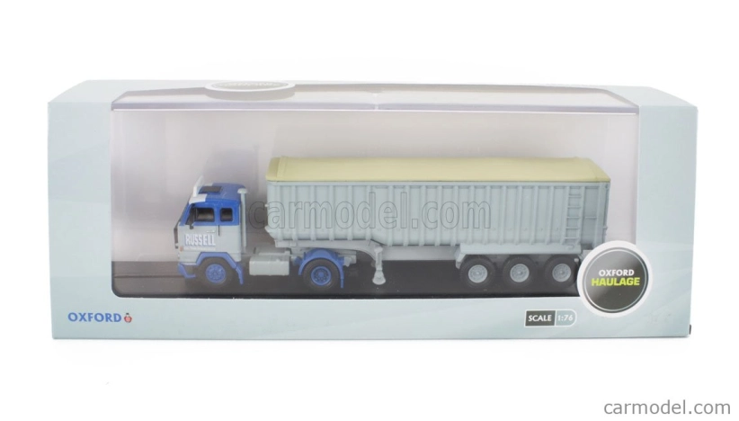 Oxford-models Volvo F88 Truck Russell Transports 1969 1:76 Šedomodrá