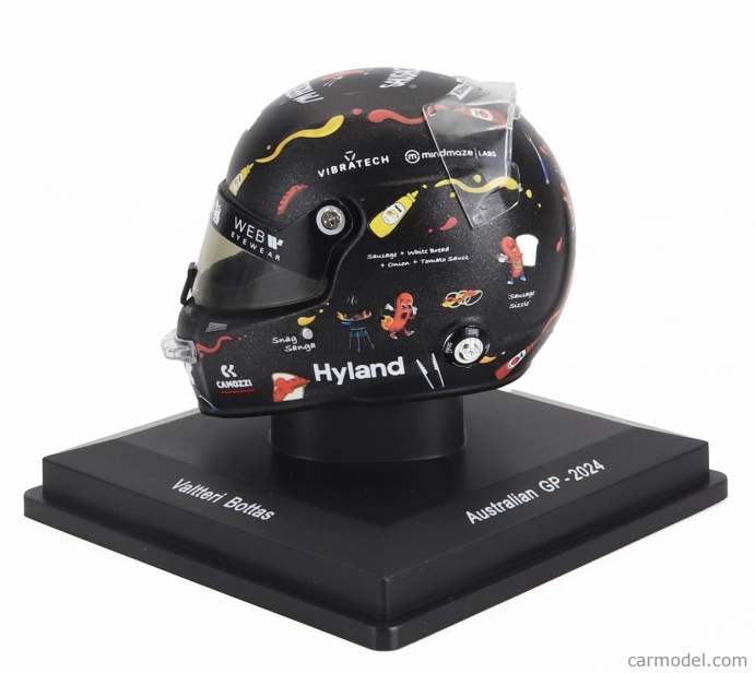 Spark-model Bell helmet Casco Helmet F1 Valtteri Bottas Team Stake Kick Sauber N 77 Australian Gp 2024 1:5 Black