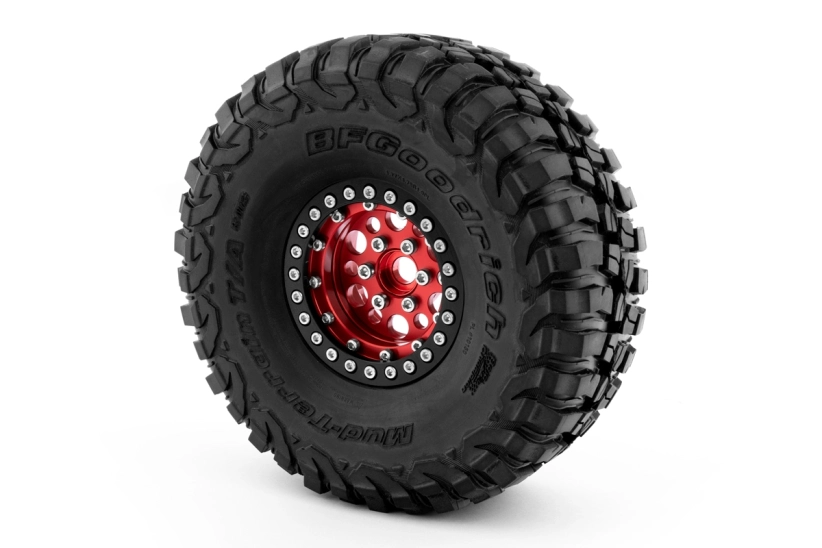 1,9'' hliníkové disky pre 1/10 crawler/expedition červené - 2 ks