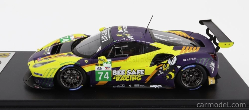 Looksmart Ferrari 488 Gte Evo 3.9l Turbo V8 Team Riley Motortsport N 74 24h Le Mans 2022 F.fraga - S.bird - S.van Gisbergen 1:43 Žltofialová