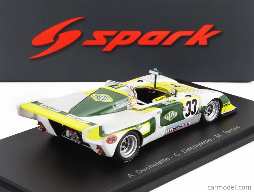 Spark-model Chevron B36 2.0l S4 Team Societe Racing N 33 24h Le Mans 1979 Alain Dechelette - Charles Dechelette - Marcel Tarres 1:43 Biela čierna žltá