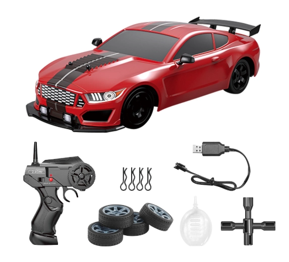RC auto Drift Car s kouřem a LED, červená