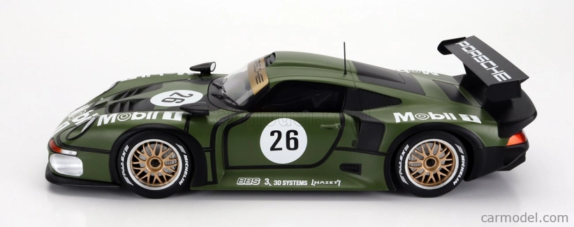 Werk83 Porsche 911 Gt1 3.2l Turbo Team Porsche Ag Mobil1 N 26 Pre Qualifying 24h Le Mans 1996 Y.dalmas - H.j.stuck - K.wendlinger 1:18 Zelená