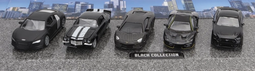 Bburago Audi R8 – Chevrolet Camaro Z/28 – Lamborghini Aventador – Centenario – Ford Usa Mustang 1:64 Black