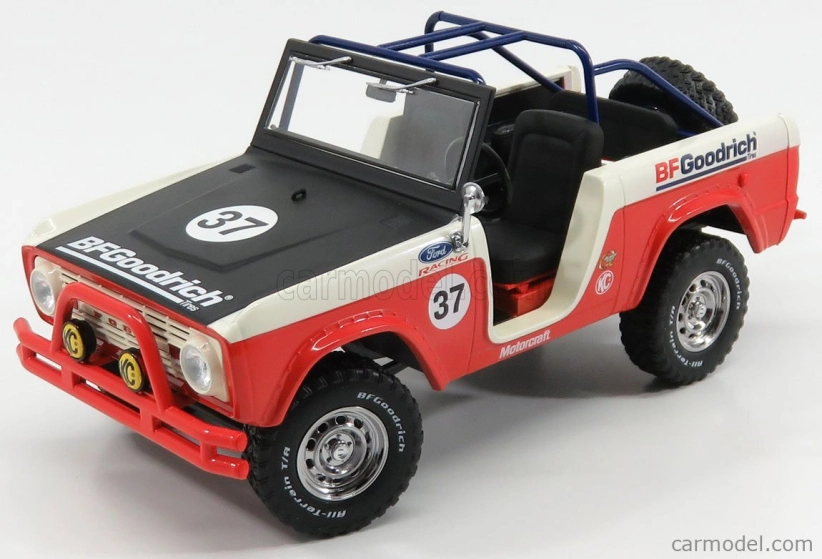 Greenlight Ford usa Bronco Open N 37 Bfgoodrich 1966 1:18 Červená Bílá Černá