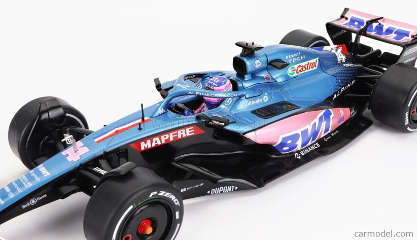 Solido Renault F1 A522 Team Alpine Bwt N 14 Monaco Gp 2022 Fernando Alonso 1:18 Modrá Ružová