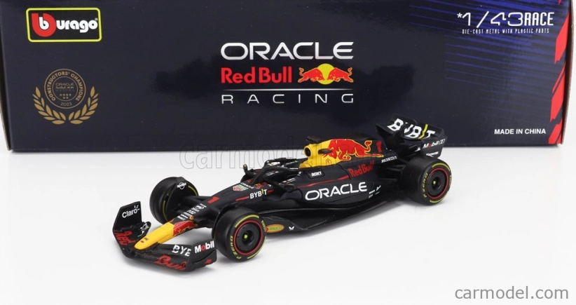 Bburago Red bull Set F1 2x Rb19 Team Oracle Red Bull Racing N 1 World Champion Season Gp 2023 Max Verstappen + N 11 Season 2023 Sergio Perez 1:43 Matná Modrá Žlutá Červená