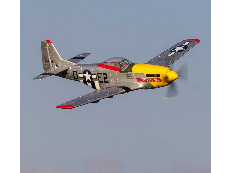 RC letadlo E-flite P-51D Mustang 0.49m Detroit Miss SAFE Select BNF Basic