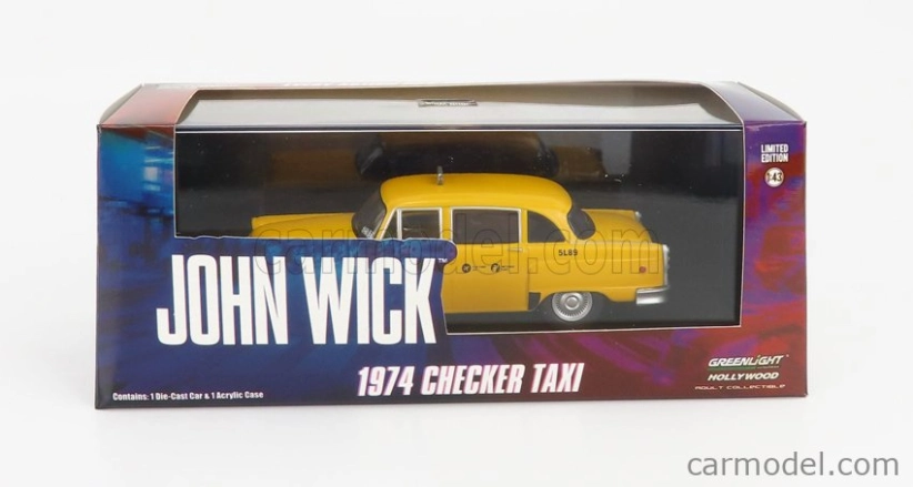Greenlight Checker Marathon Taxi 1974 - John Wick Iii Parabellum Movie 1:43 Yellow