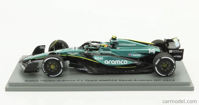 Spark-model Aston martin F1 Amr24 Team Aramco Cognizant N 14 5. Saudská Arábia Gp 2024 Fernando Alonso 1:43 Zelená čierna
