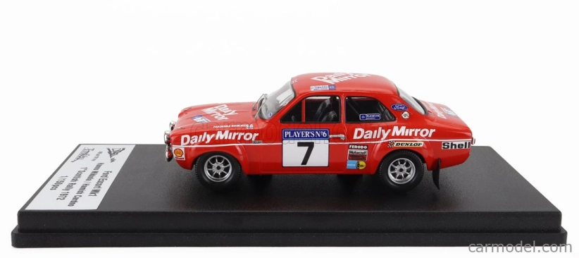 Trofeu Ford england Escort Rs 1600 Mki (nočná verzia) N 7 Winner Rally Scottish 1972 Hannu Mikkola - Hamish Cardno 1:43 Červená