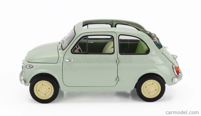 Kyosho Fiat 500 D Cabriolet Open 1960 1:18 Verde Chiaro - Světle Zelená
