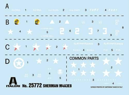 Model Kit tank 25772 - M4A3E8 Sherman "Fury" (1:56)