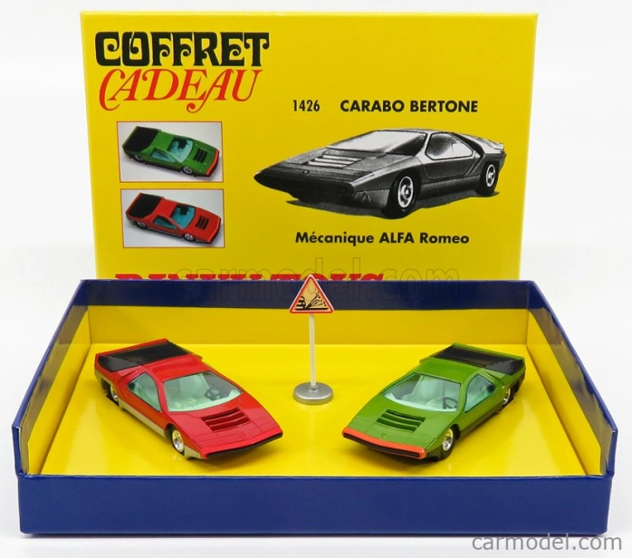 Edicola Alfa romeo Set 2x 33 Carabo Bertone 1968 - Coffret Box 1:43 Zelená červená