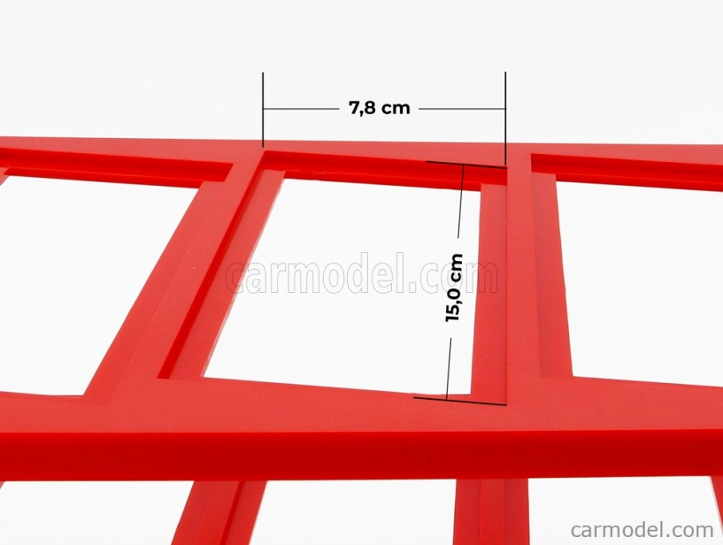 Edicola Display box Espositore Aperto (open) Lungh.lenght Cm 49.0 X Prof.depth Cm 18.3 X Alt.height Cm 20.3 (vano Piano - Garage - Lenght Cm 46.5 - Depth Cm 18.2 Height Cm 8.4 - Vano Singolo - Depth Cm 15.0 Height Cm 7.8 ) 1:43 Red