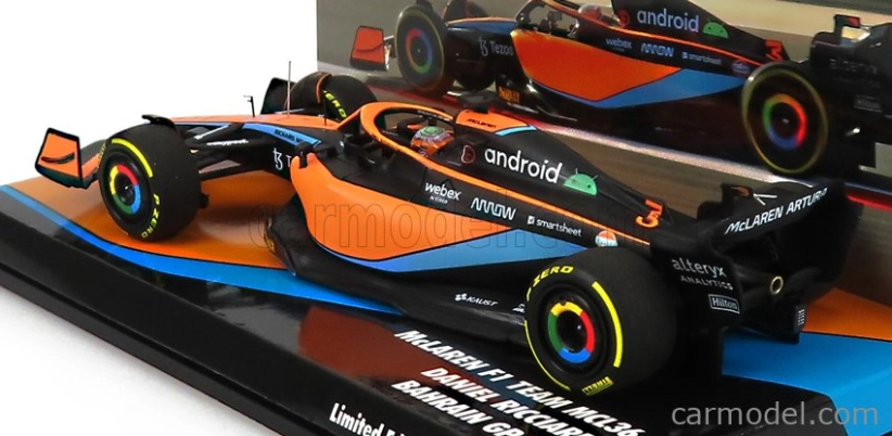 Minichamps Mclaren F1 Mcl36 Mercedes Team Mclaren N 3 Bahrain Gp 2022 Daniel Ricciardo 1:43 Oranžová svetlo modrá