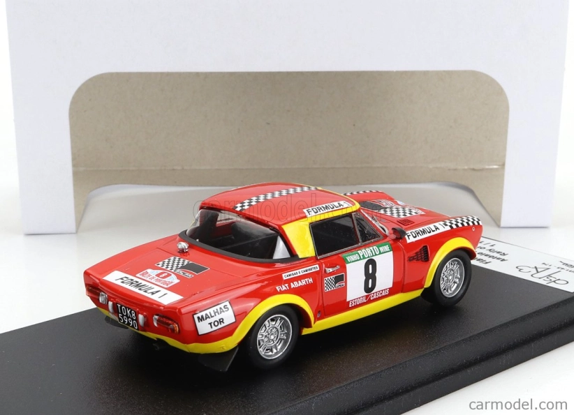 Trofeu Fiat 124 Abarth (night Version) N 8 Rally Portugal 1975 Antonio Borges - Joao Anjos 1:43 Červená Žlutá