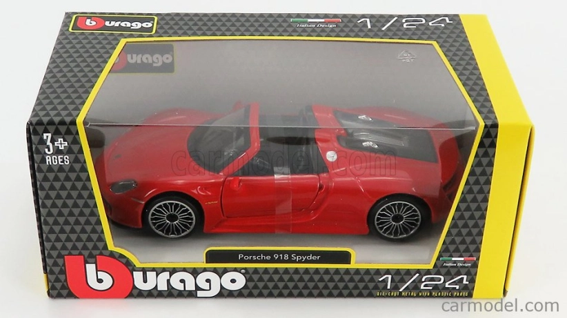 Bburago Plus Porsche 918 Spyder 1:24 červená