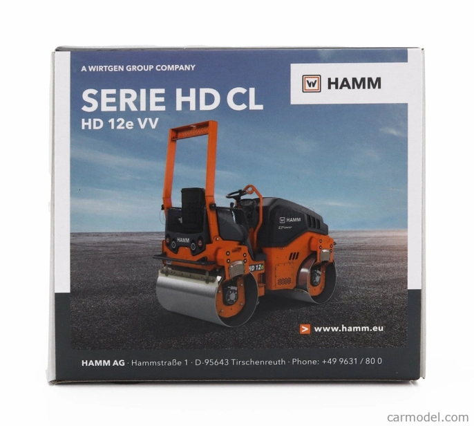 Nzg Hamm Hd 12e Vv Rullo Vibrante Bitamburo Liscio - Schiacciasassi - Stone Crusher Roll 1:50 Oranžově Šedá