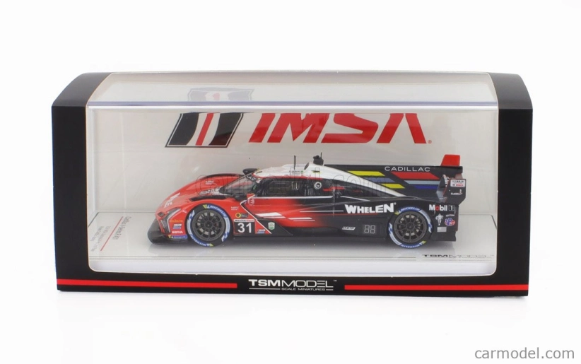 Truescale Cadillac V-series R 5.5l V8 Team Whelen Cadillac Racing N 31 2nd Imsa 24h Daytona 2024 Jack Aitken - Tom Blomqvist - Pipo Derani 1:43 Červená Černá