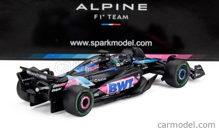 Spark-model Alpine F1 A524 Team Bwt Alpine N 31 2nd Brazilian Gp 2024 Esteban Ocon 1:64 Black Blue Pink