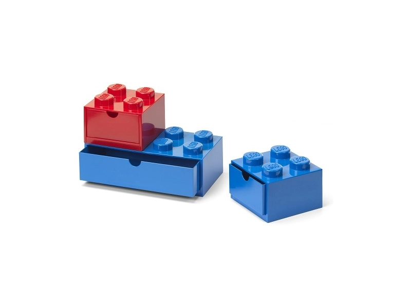 LEGO stolový box so zásuvkou Multi-Pack 3 ks, modrá/červená