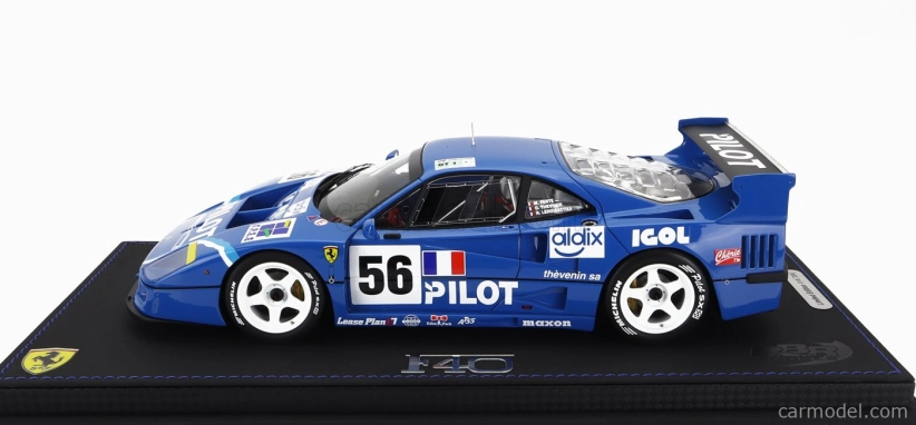 Bbr-models Ferrari F40 Lm 3.5l Turbo V8 Team Pilot Pen Racing N 56 24h Le Mans 1996 Michel Ferte - Olivier Thevenin - Nicolas Leboissetier - Con Vetrina - S vitrínou 1:18 Blue