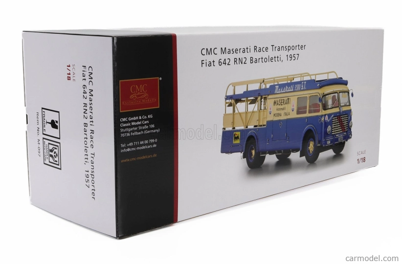 Cmc Fiat 642rn2 Nákladné auto Bartoletti Maserati Car Transporter 1957 1:18 Modrá žltá