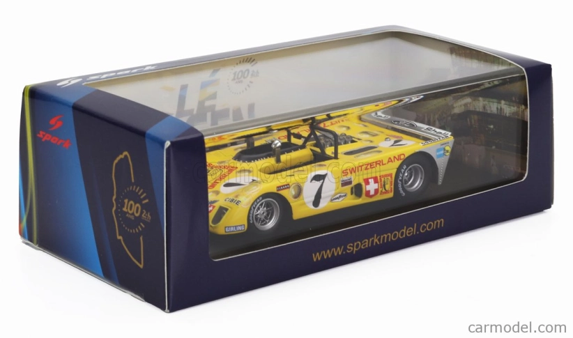 Spark-model Lola T280 Cosworth Dfv 3.0l V8 Team Ecurie Bonnier N 7 24h Le Mans 1972 J.de Bragation - M.cabral - H.de Fierlandt 1:43 Žlutá