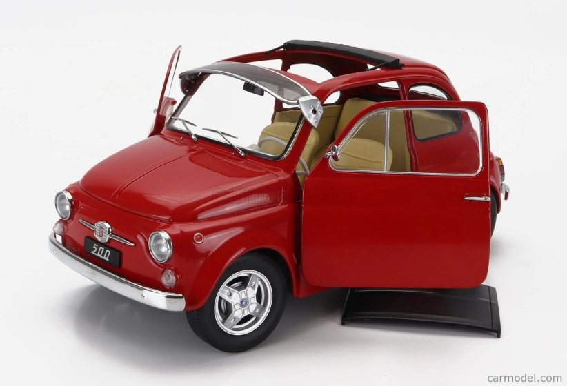 Fiat 500 F Custom 1968 v mierke 1:12 červený