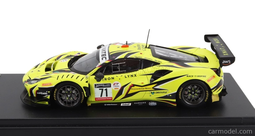 Looksmart Ferrari 488 Gt3 Evo 3.9l Turbo V8 Team Iron Lynx N 71 1:43, žlutá