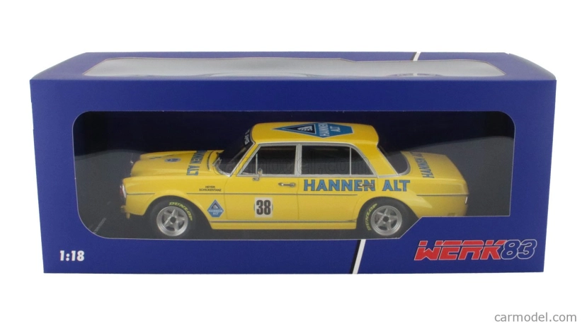 Werk83 Mercedes benz 300 Sel 6.8 Team Hannen Alt N 38 Hockenheim 1971 Hans Heyer 1:18 Žltá