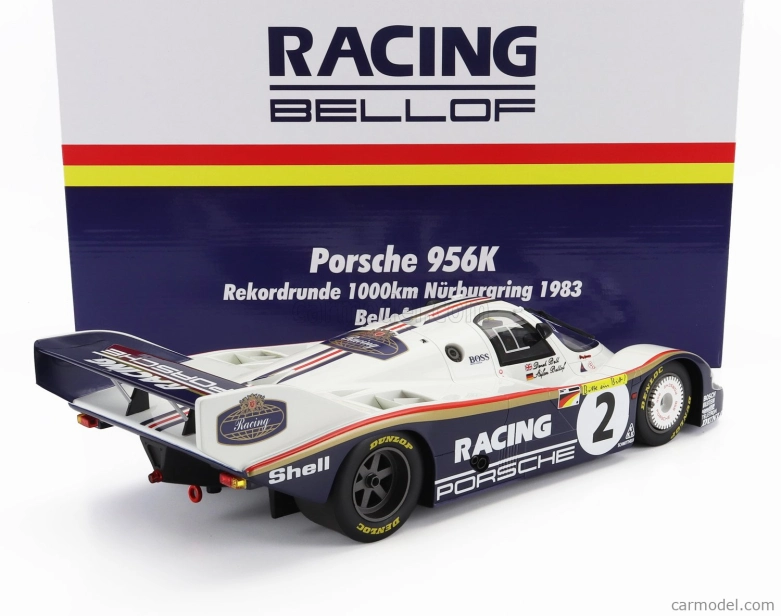 Werk83 Porsche 956k Team Porsche Racing N 2 1000km Nurburgring Record Lap Nordschleife 6:11,13 Min 1983 Stefan Bellof - Derek Bell 1:12 Bílá Modrá