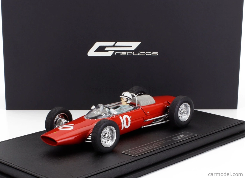 Gp-replicas Ferrari F1 156 F1-63 N 10 2nd British Silverstone Gp (with Pilot Figure) 1963 John Surtees 1:18 Red