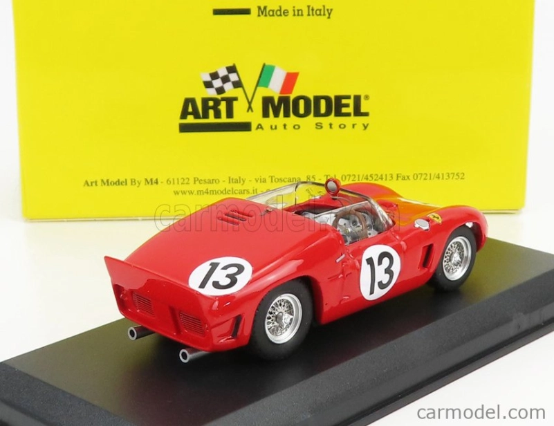 Art-model Ferrari 246sp Dino Spider 2.4l V6 N 13 Test Circuito Di Modena Before 24h Le Mans 1961 R.ginther 1:43 Červená