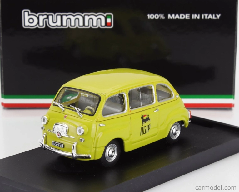 Brumm Fiat 600d Multipla Commerciale Agip 1960 1:43 Žlutá