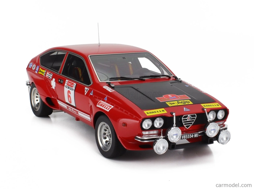 Ls-collectibles Alfa romeo Alfetta Gt Gr.2 (nočná verzia) N 6 Winner Rally Isola D'elba 1975 Amilcare Ballestrieri - Enrico Gigli 1:18 červená čierna