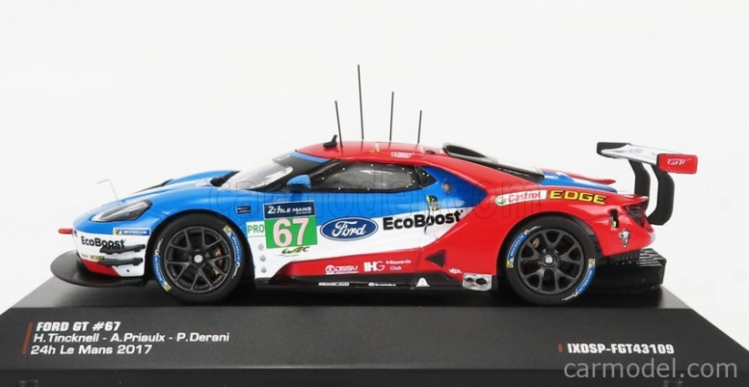 Ixo-models Ford usa Gt 3.5l Turbo V6 Team Ford Chip Ganassi Uk N 67 Lmgte Pro 2nd 24h Le Mans 2017 H.tincknell - A.priaulx - P.derani 1:43 Červená modrá biela