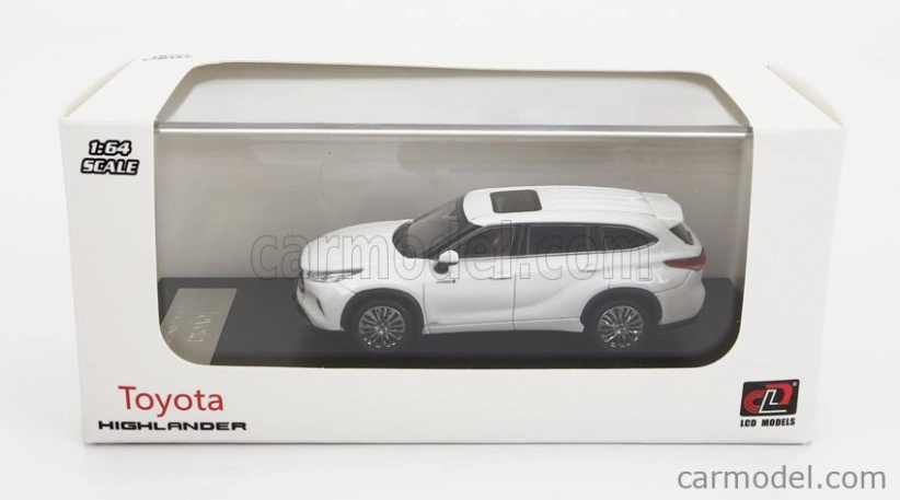 LCD model Toyota Highlander 2022 1:64 biely