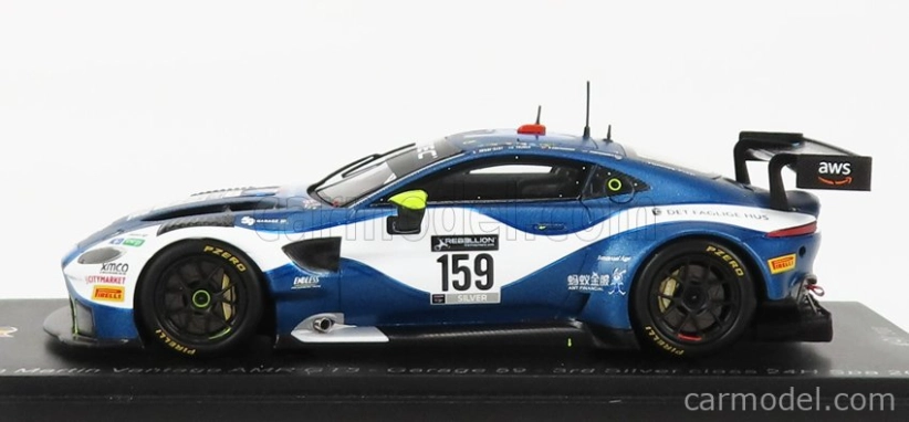 Spark-model Aston martin Vantage Amr Gt3 Team Garge 59 N 159 3rd Silver Class 24h Spa 2021 T.tujula - A.macdowall - N.kjaergaard 1:43 Modrá Bílá