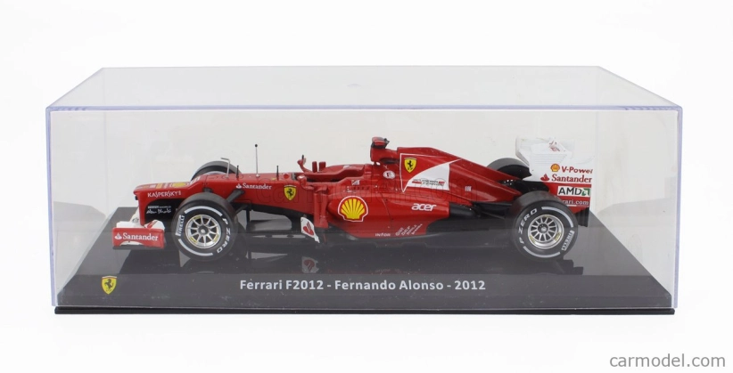 Edicola Ferrari F1 F2012 N 5 Sezóna 2012 Fernando Alonso - Con Vetrina - s vitrínou 1:24 červená biela