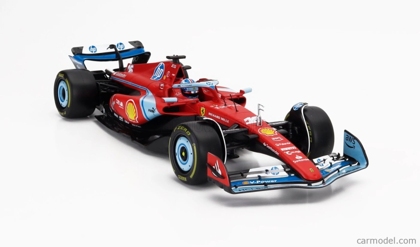 Bburago Ferrari F1 Sf-24 Team Scuderia Ferrari N 16 3rd Miami Gp 2024 Charles Leclerc 1:18 Červená Černá Světle Modrá