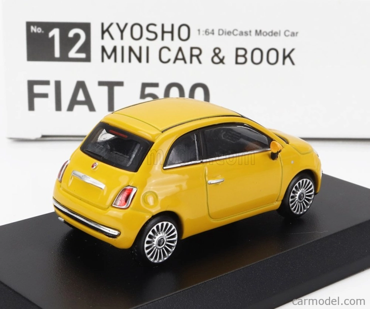 Kyosho Fiat Nuova 500 2007 With Book 1:64 Žlutá