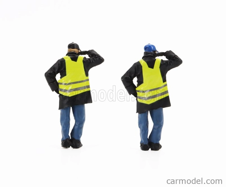 Perfex Figures Set 6x Police Gendarmes & Manifestants Gilets Jaunes Yellow Paris 1:43 Černá Modrá Žlutá