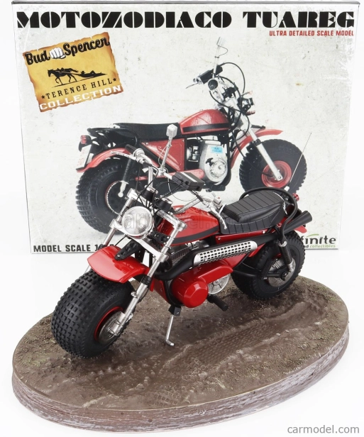 Clc-models Motozodiaco Tuareg 1972 With Bud Spencer Action Figure - From Movie - Altrimenti Ci Arrabbiamo - Tv Series - - Motorcycle 1:12 Red