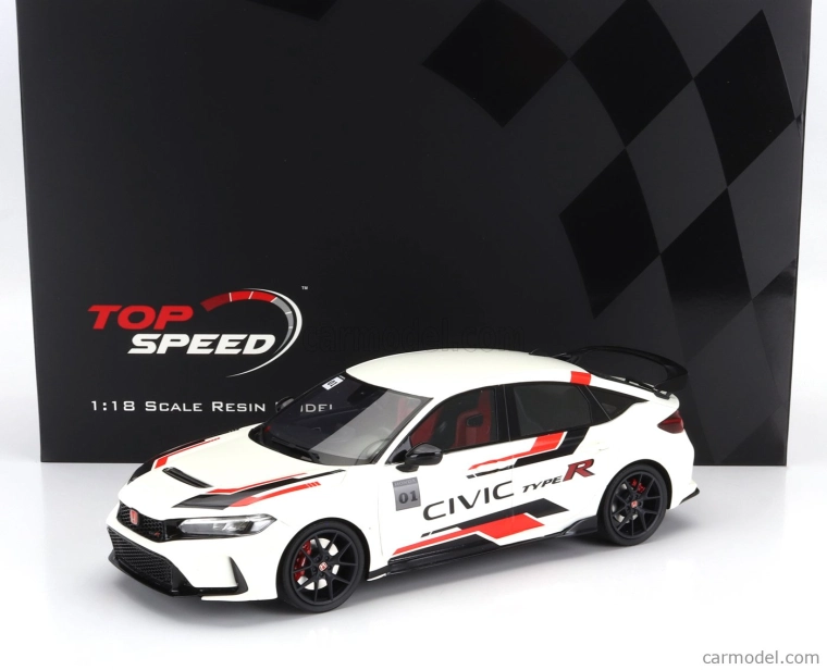 Truescale Honda Civic Type-r 2023 1:18 Bílá Červená