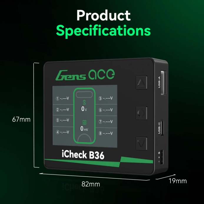 Tester baterií s balancerem Gens ace iCheck B36