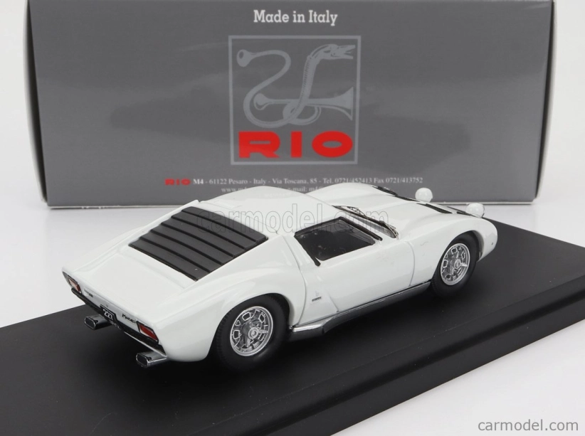 Rio-models Lamborghini Miura P400 1967 - Osobné auto Johnny Hallyday 1:43 Biela
